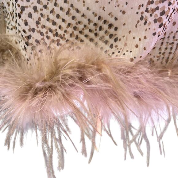 Blue B Feathered Snakeskin Crop Top Edgy Fairy Goth NWT SZ LG Sleeveless Sheer - Picture 9 of 9